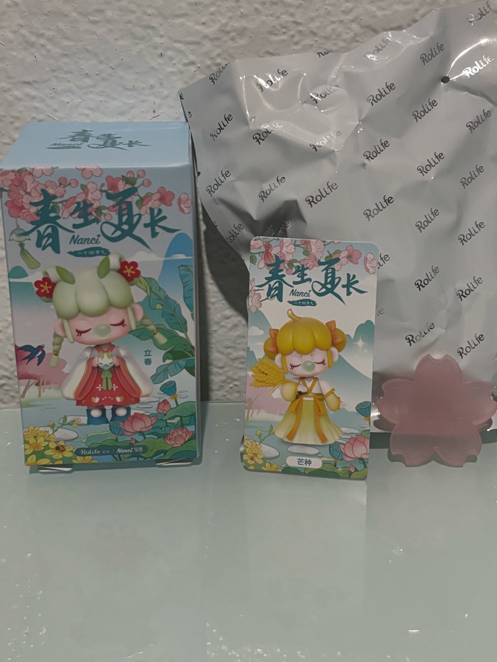 Rolife Nanci Solar Terms Grain in Ear Sealed Bag Card Pink Sakura Coin Authentic - Picture 2 of 12